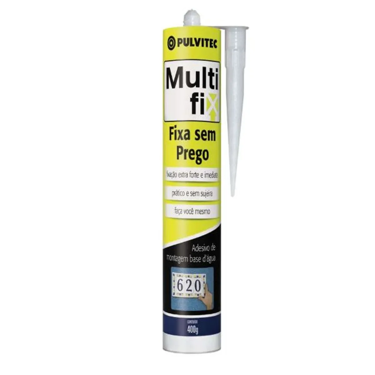 Multifix Fixa sem Prego Amarelo 400g 23x5x5, marca Pulvitec - Foto Principal