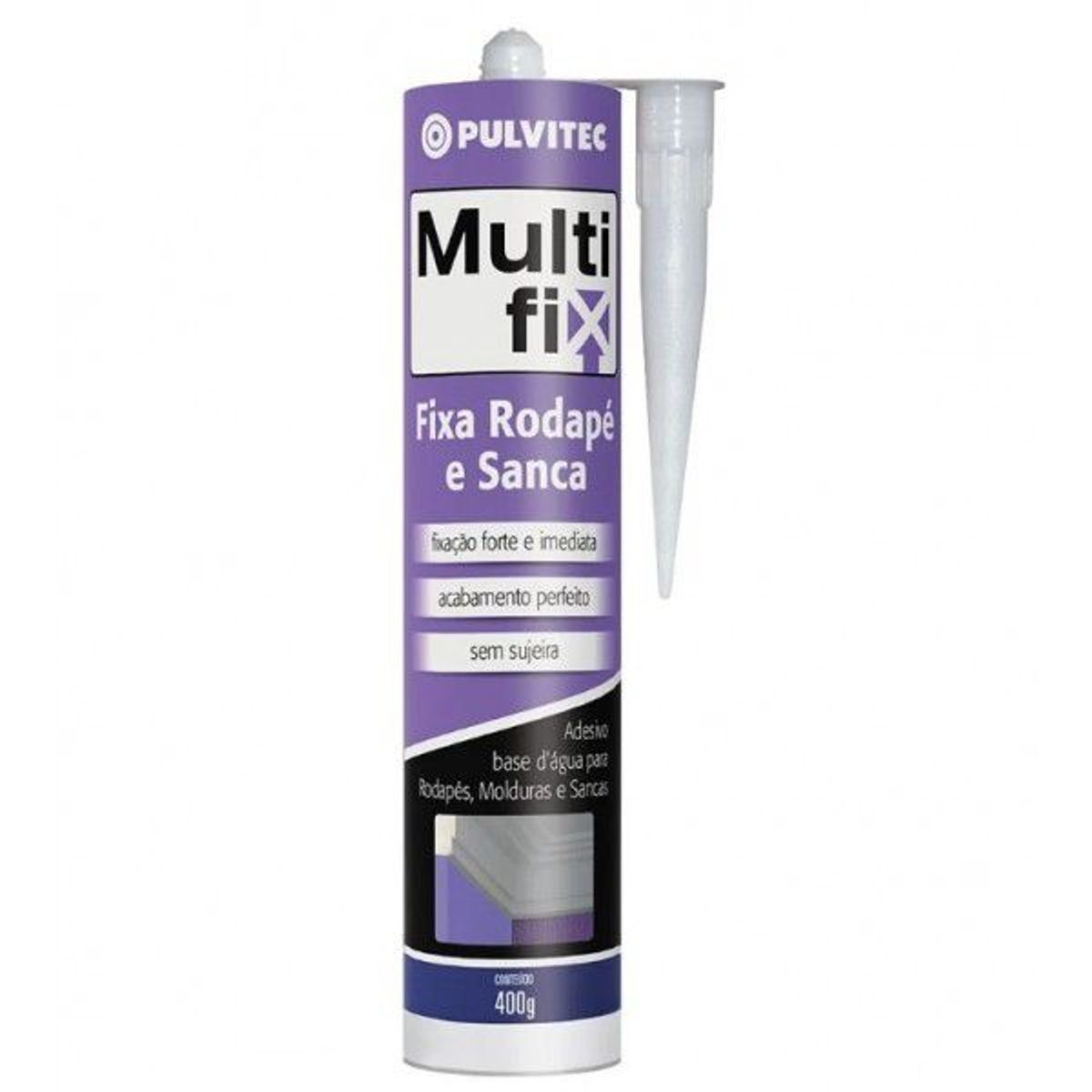 Multifix Rodapé e Sanca Roxo 400g 23x5x5, marca Pulvitec - Foto Principal