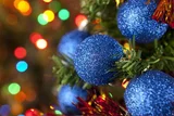 Conjunto 24 Bolas de Natal com Glitter 4cm Azul