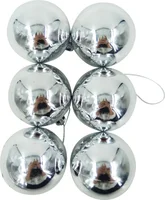 Conjunto 12 Bolas de Natal Brilhantes 6cm Prata