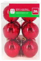 Conjunto 12 Bolas de Natal Brilhantes 6cm Vermelho