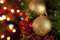 Conjunto 12 Bolas de Natal com Glitter 6cm Dourado