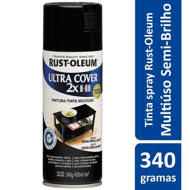 Tinta Spray Semibrilhante Ultra Cover 430ml Preto