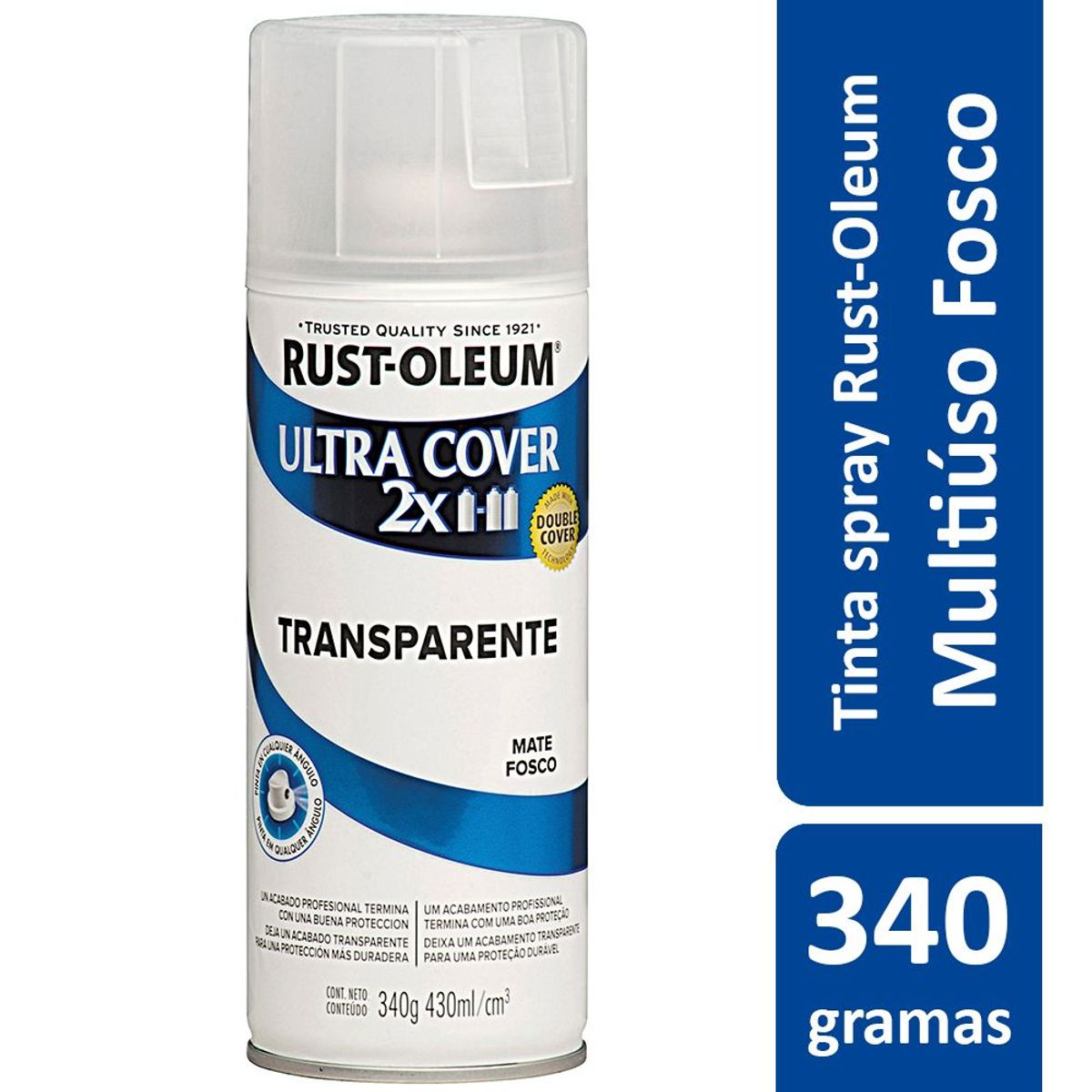 Tinta Spray Fosco Ultra Cover 2x 430ml Transparente, marca Rust-Oleum - Foto Principal