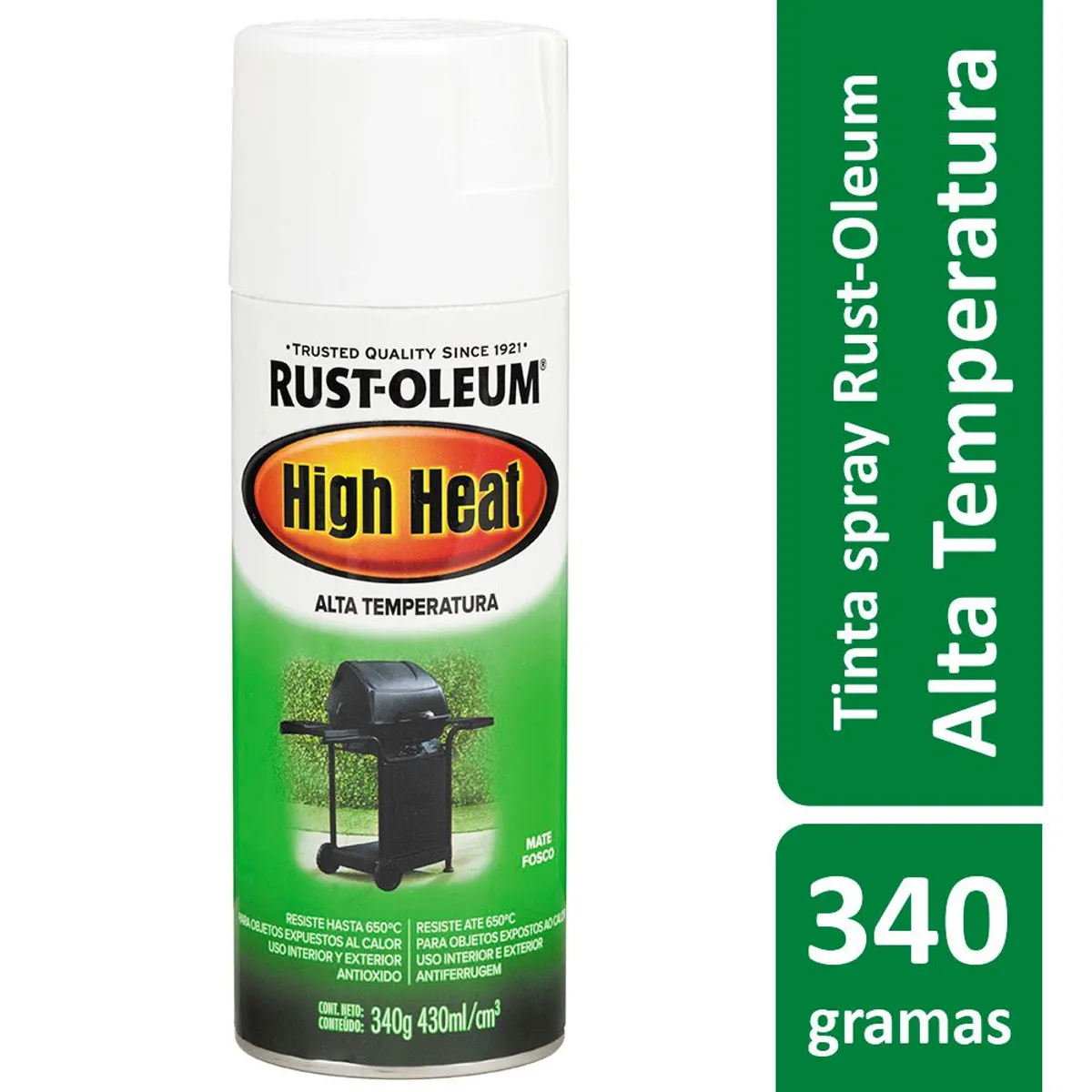 Tinta Spray Especialidades High Heat 340G Alta Temperatura Resiste Até 650ºC Fosco Branco Rust-Oleum, marca Rust-Oleum - Foto Principal