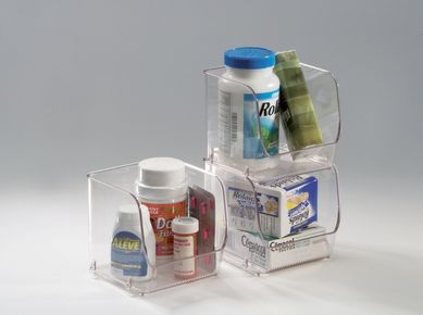 Organizador de Plstico para Dispensa Empilhvel P, Transparente 11,5x11x10,7cm