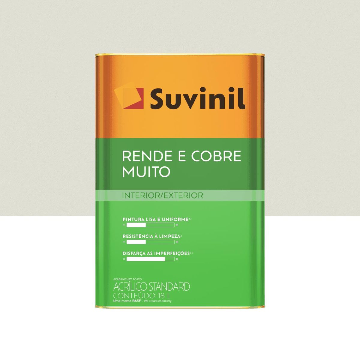 Tinta Fosco Interior Rende e Cobre Muito Standard 18L Gelo, marca Suvinil - Foto Principal