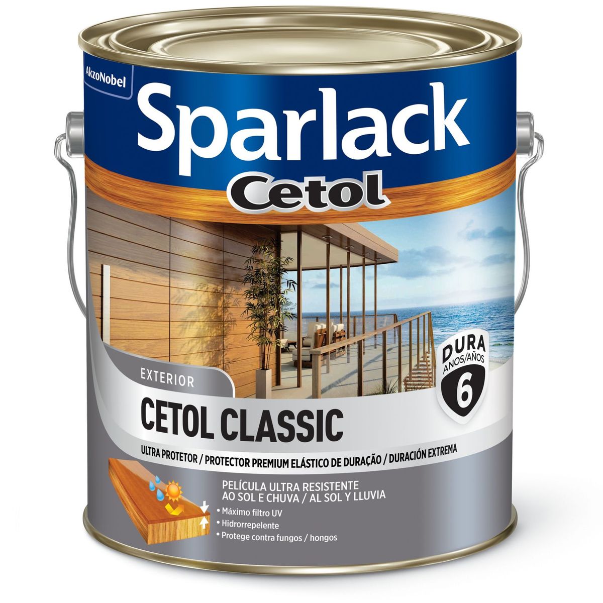 Verniz Cetol Brilhante 3,6L Exterior Cedro, marca Sparlack - Foto Principal