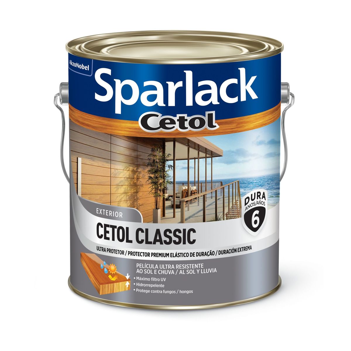 Verniz Cetol Acetinado 3,6L Exterior Imbuia, marca Sparlack - Foto Principal