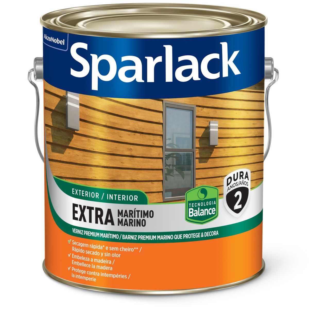 Verniz Marítimo Brilhante 3,6L Interior e Exterior Natural, marca Sparlack - Foto 2
