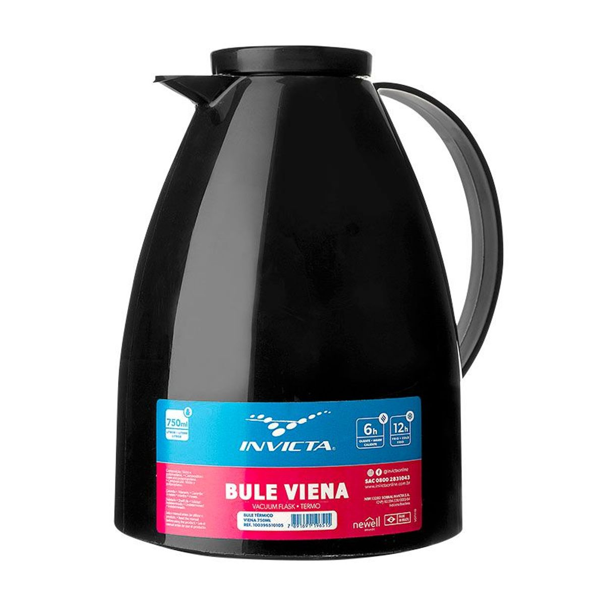 Bule Térmico Viena Invicta Preto 750 ml, marca Invicta - Foto 2