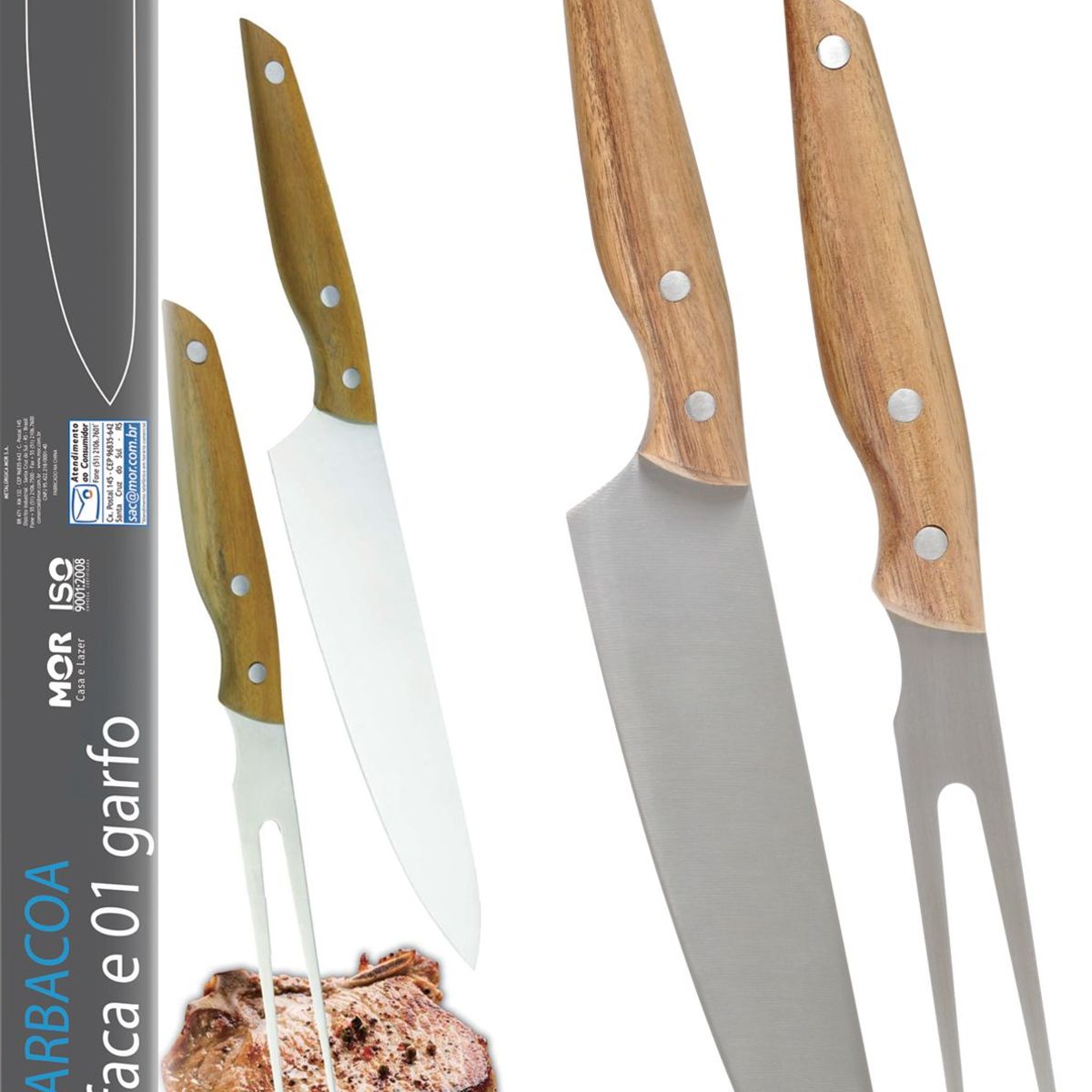 Conjunto Faca do Chef 8 e Garfo 3913, 36,2x10,2x3cm, marca Mor - Foto Principal