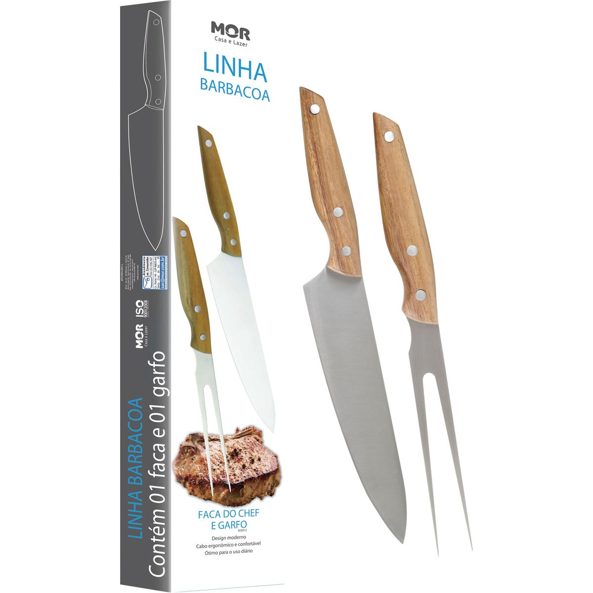 Conjunto Faca do Chef 8 e Garfo 3913, 36,2x10,2x3cm, marca Mor - Foto Principal