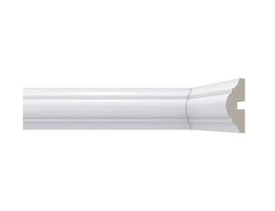 Rodameio Boiserie Moldurado Liso 4x1,7cm Barra 240cm Poliestireno Branco RM465