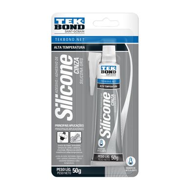 Silicone Actico Blister Alta Temperatura, Cinza, 50g