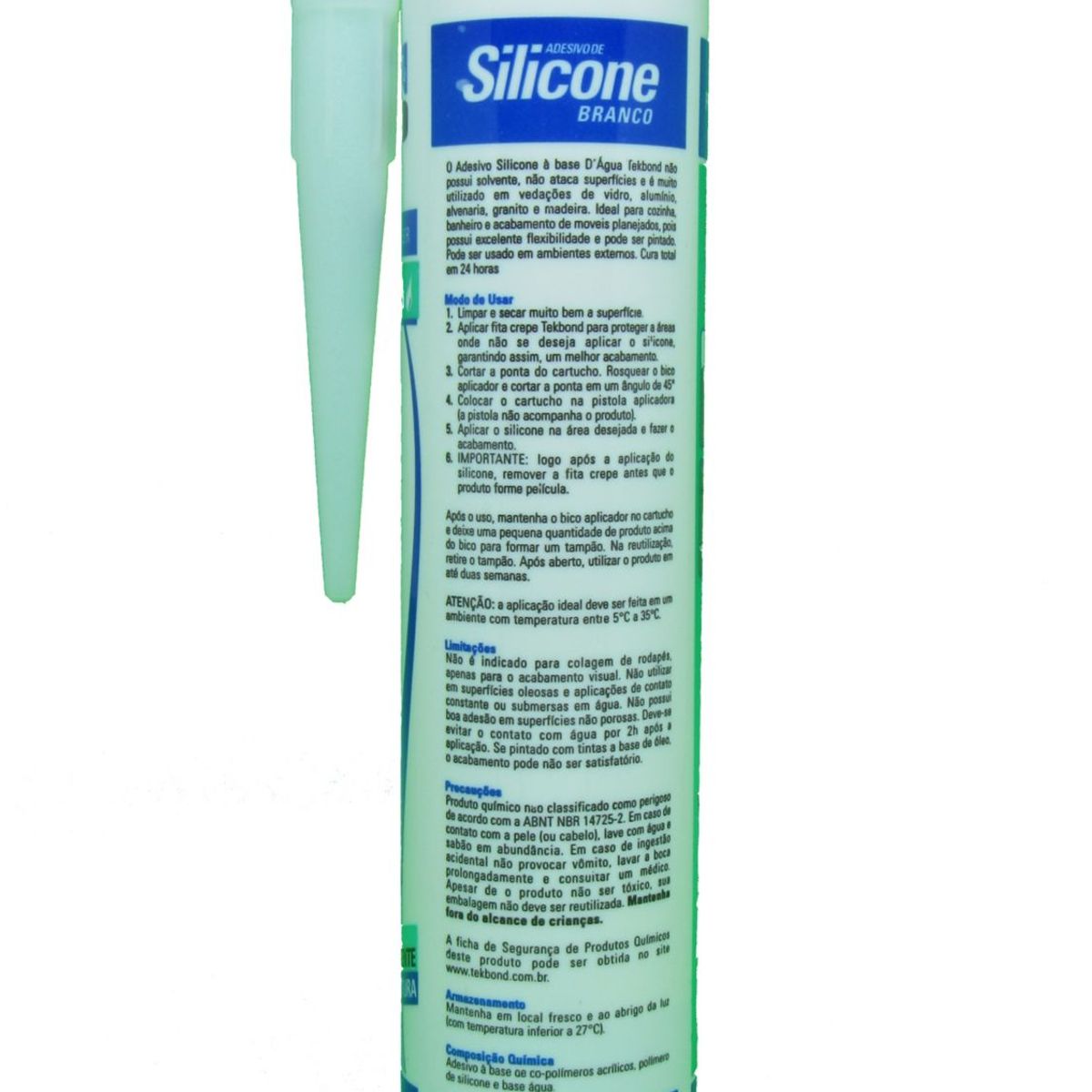 Silicone a Base D'água Tekbond 305g 280m Branco, marca Tekbond - Foto 2