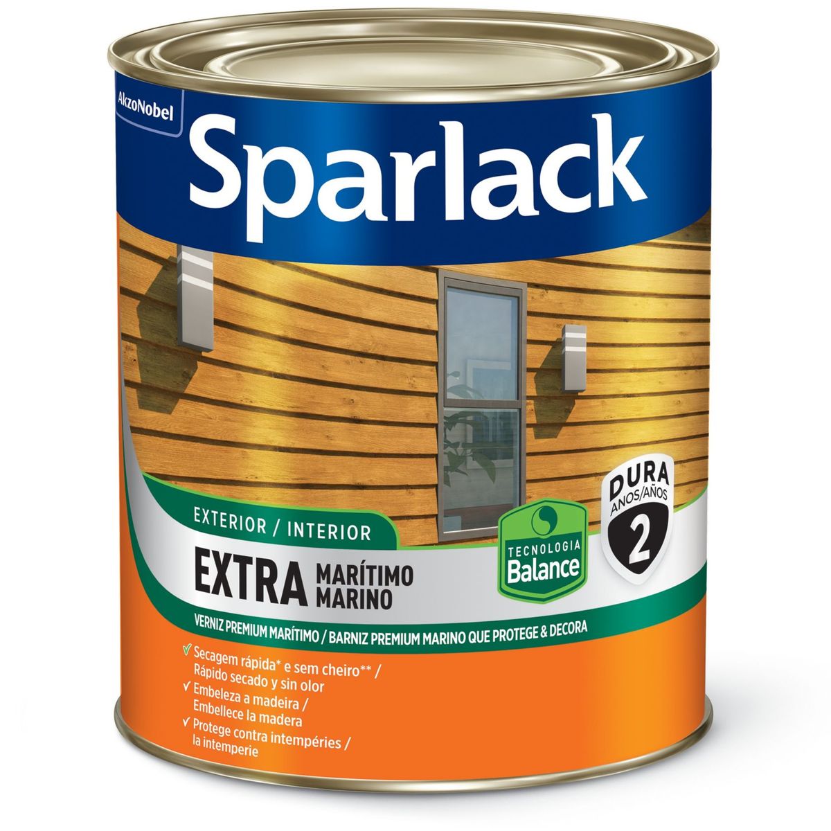 Verniz Extra Marítimo Brilhante 0,9L Interior e Exterior Natural, marca Sparlack - Foto 2