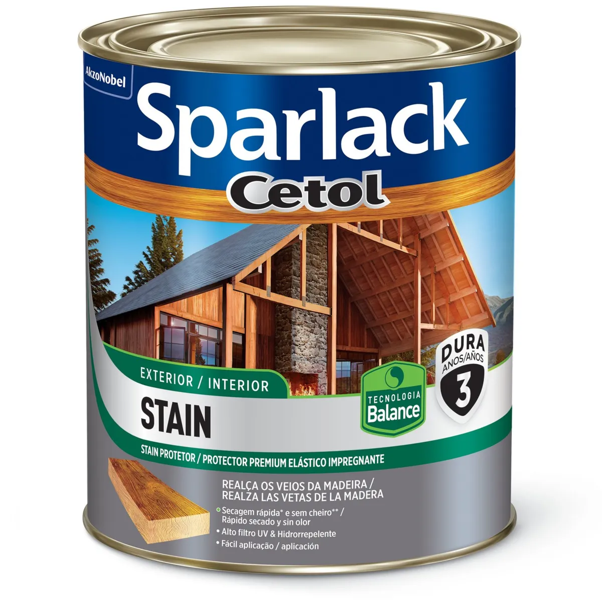 Verniz Extra Marítimo Acetinado 0,9L Interior e Exterior Natural, marca Sparlack - Foto Principal