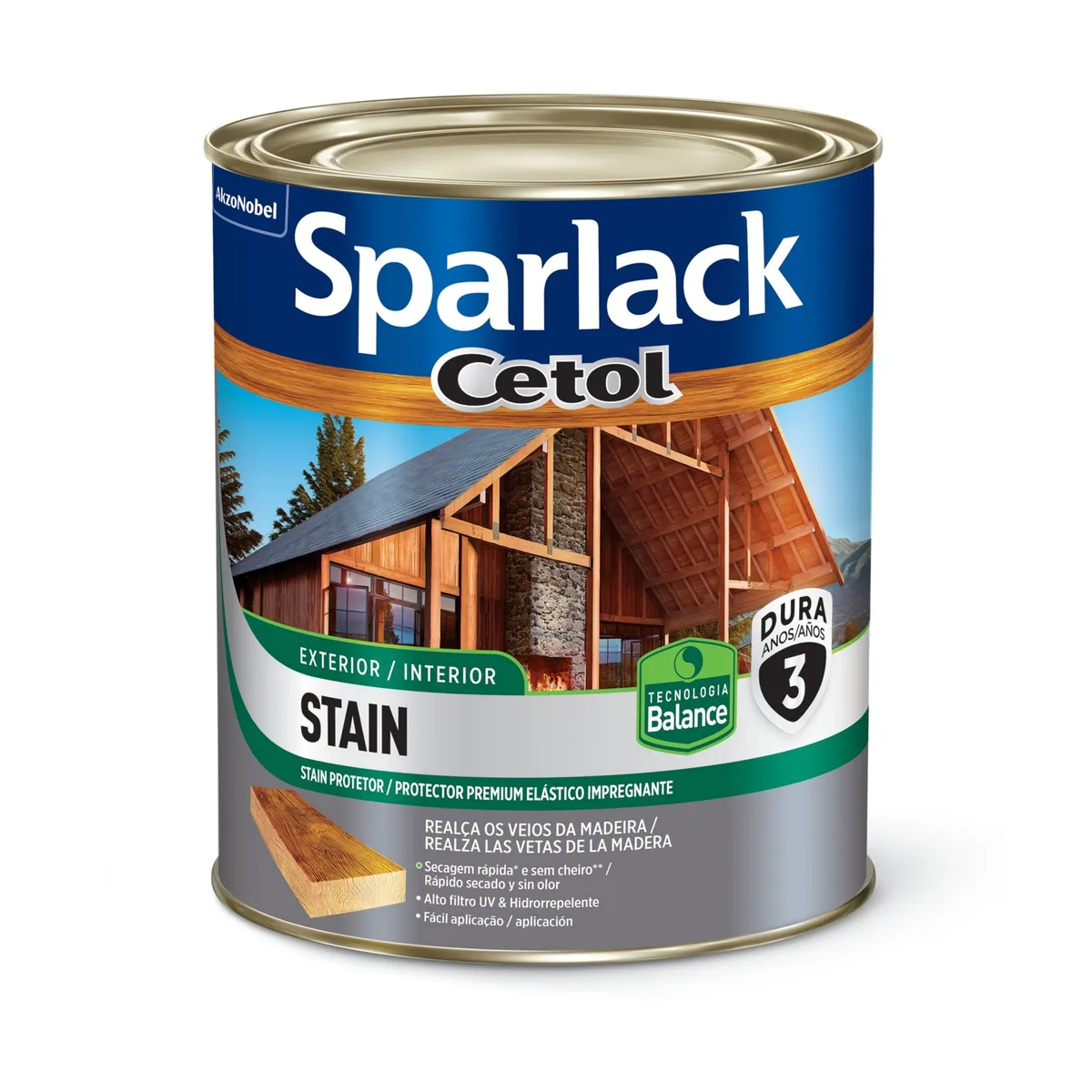 Verniz Extra Marítimo Acetinado 0,9L Interior e Exterior Natural, marca Sparlack - Foto Principal