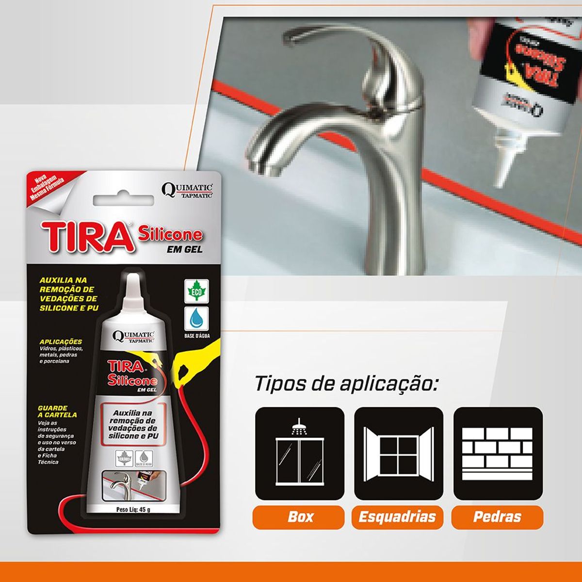 Removedor Tira Silicone 45g Transparente Quimatic, marca Quimatic - Foto 2
