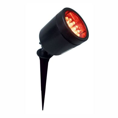 Luminria Tipo Espeto para Jardim Articulado 19 LEDs Luz Ambar 2W Bivolt Preto 