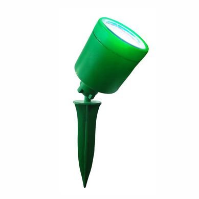Luminria tipo Espeto para Jardim Verde Articulado com Fotoclula e19 Leds Luz Branca Bivolt 