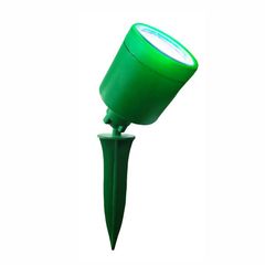 Luminária tipo Espeto para Jardim Verde Articulado com Fotocélula e19 Leds Luz Branca Bivolt