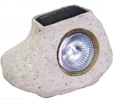 Luminria Baliza Solar Pedra Rust com 1 Led Branco Resina DNI 