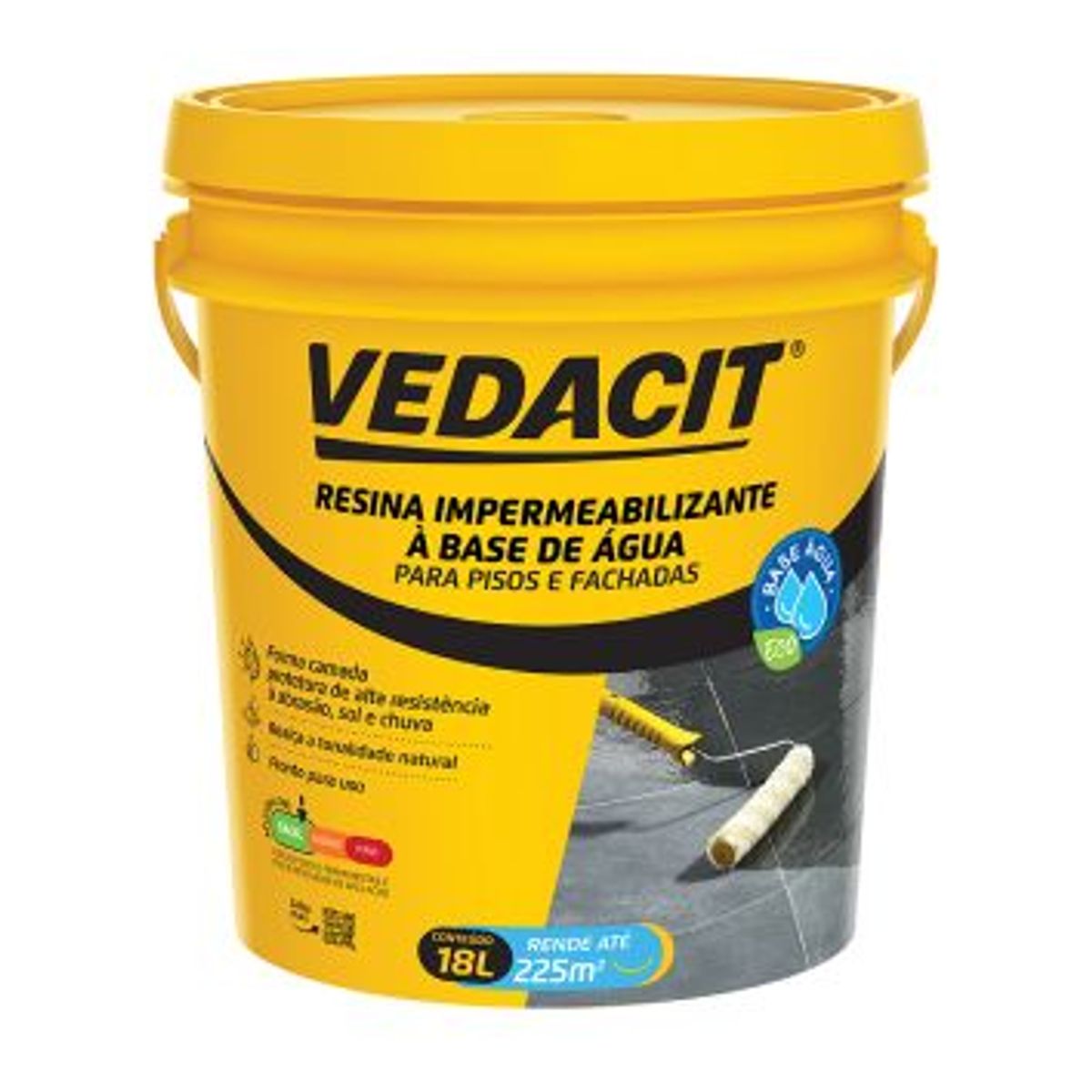 Resina Impermeabilizante à Base de Água para Pisos e Fachadas Balde 18 Litros Vedacit, marca Vedacit - Foto Principal