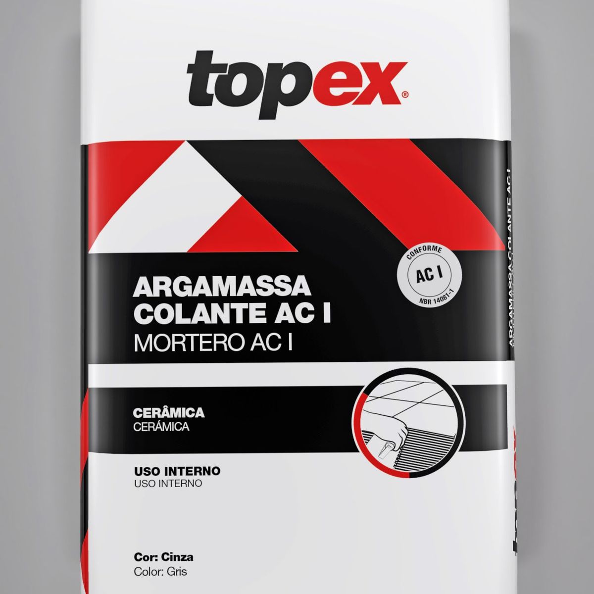 Argamassa ACI Interno Cinza 20kg Topex, marca Topex - Foto 2