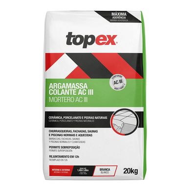 Argamassa ACIII Branca 20kg Topex