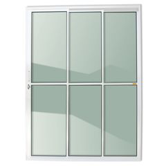 Porta de Correr Alumínio Branco 3 Folhas Esquerda 210x150x11,5cm Super 25