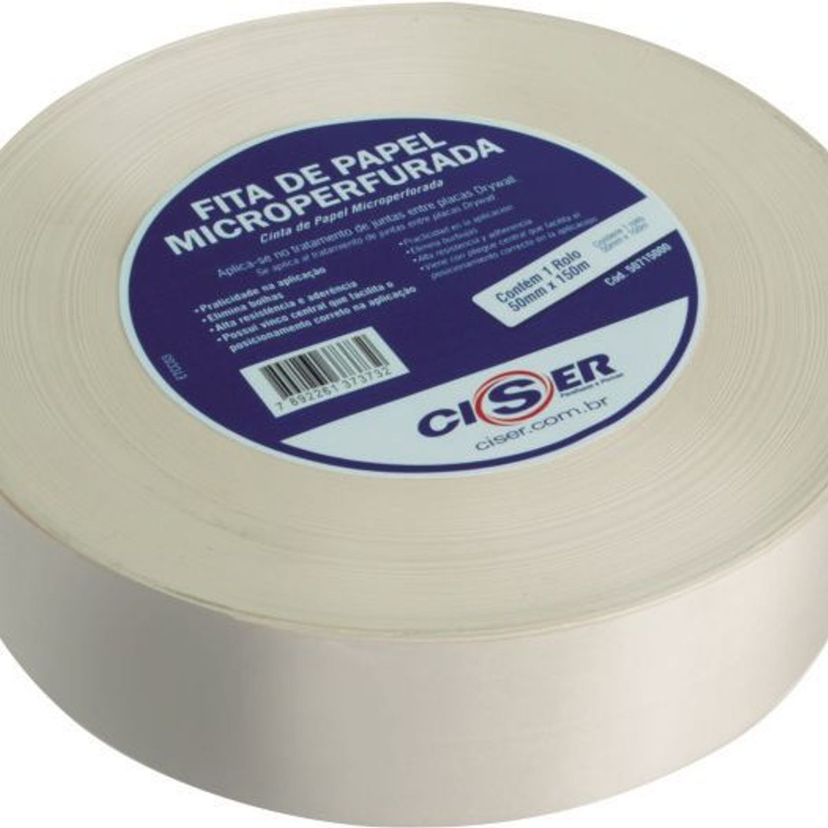 Fita de Papel Microperfurada 5cm x 150m Branco, marca Ciser - Foto Principal