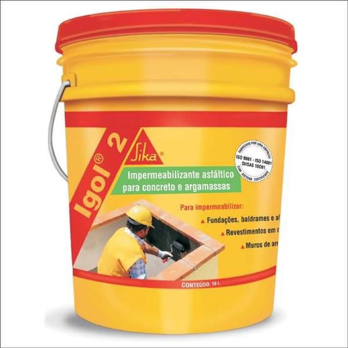 Impermeabilizante Asfáltico Preto Igol 2 18L Sika, marca Sika - Foto Principal