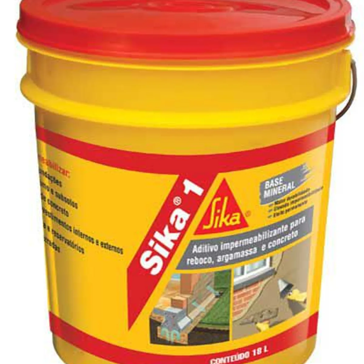 Aditivo Impermeabilizante para Reboco, Argamassa e Concreto Sika 1 18L Sika, marca Sika - Foto 2