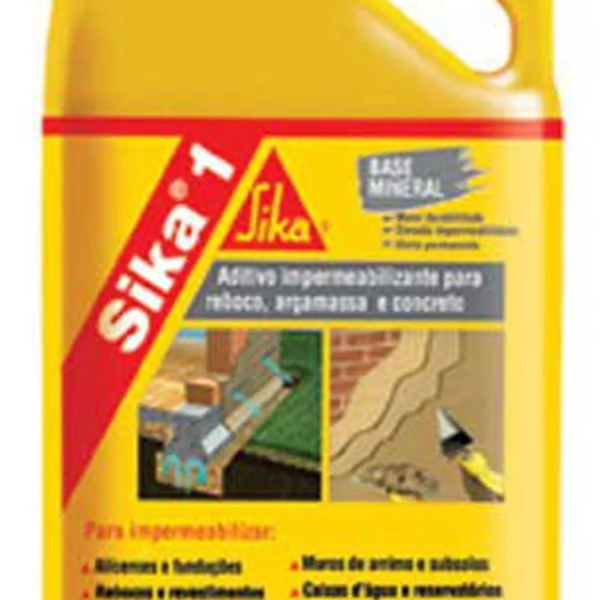 Aditivo Impermeabilizante para Reboco, Argamassa e Concreto Sika 1 3,6L Sika, marca Sika - Foto Principal