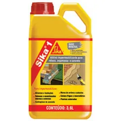 Aditivo Impermeabilizante para Reboco, Argamassa e Concreto Sika 1 3,6L Sika