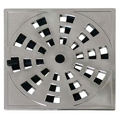 Grelha Rotativa Quadrada Cromado 15x15cm