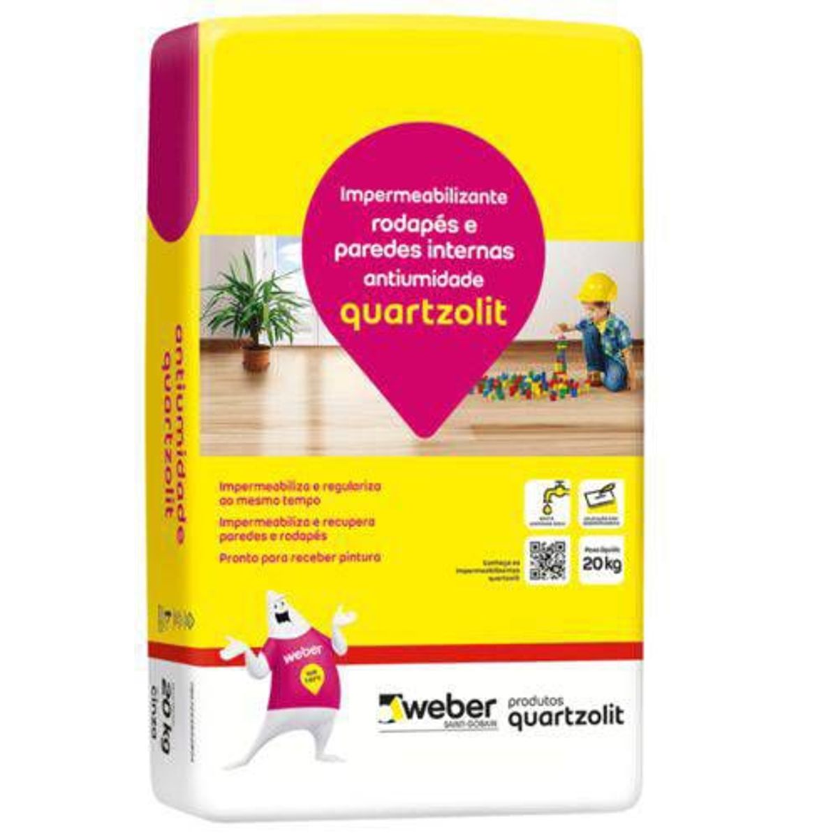 Argamassa Impermeabilizante Antiumidade 20kg, marca Quartzolit - Foto Principal