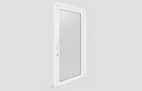 Porta de Giro de PVC Vidro Temperado Esquerdo 210x70cm Branco Bazze