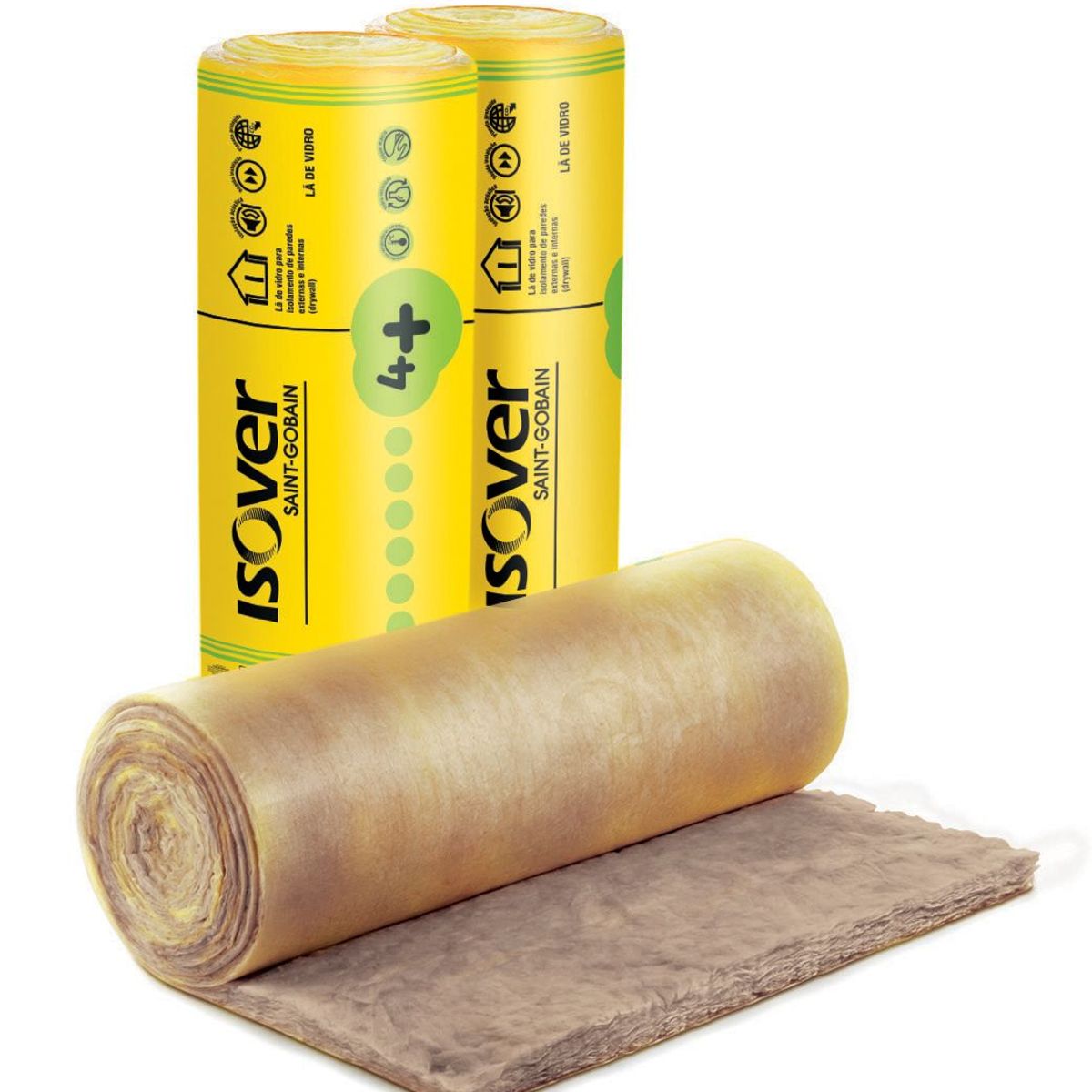 Rolo em Lã de Vidro Wallfelt 50mm x 1,20m x 12,5m 15m², marca Isover - Foto Principal