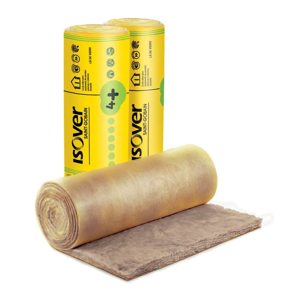 Rolo em Lã de Vidro Wallfelt 50mm x 1,20m x 12,5m 15m², marca Isover - Foto Principal