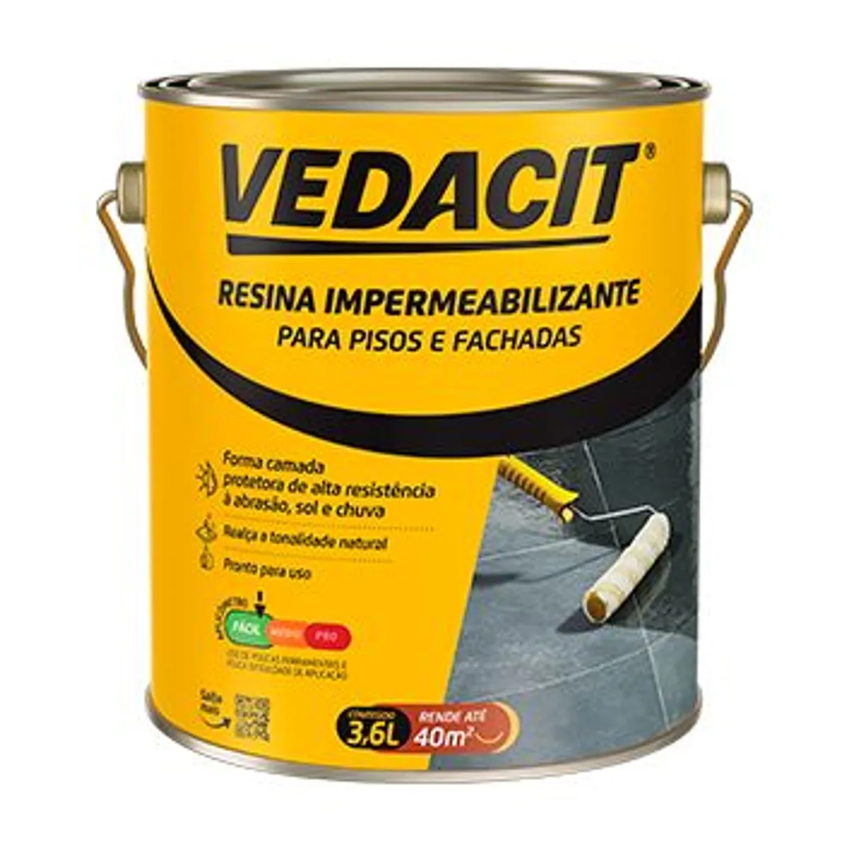 Resina Impermeabilizante para Pisos e Fachadas Galão 3,6 Litros Vedacit, marca Vedacit - Foto Principal