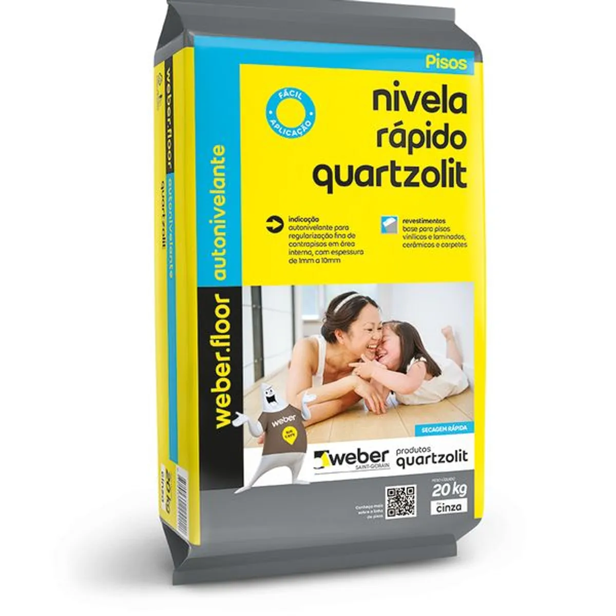 Argamassa Nivela Rápido 42x29x9cm 20kg Cinza Quartzolit, marca Quartzolit - Foto Principal