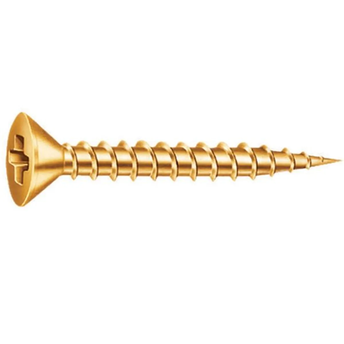 Parafuso Fixer Cabeça Chata Phillips 3,5x12" Dourado, marca Ciser - Foto Principal