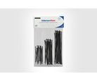Kit Abraçadeiras Nylon T18R 2,5X100mm T30R 3,6X150mm T50R 4,6X200mm Preta Embalagem com 125 Unidades