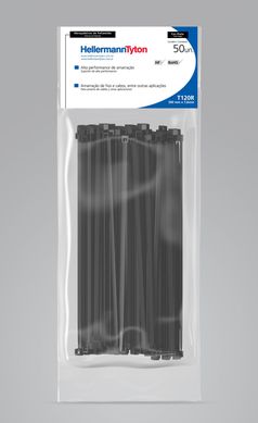 Abraadeira Nylon T120R Preta 7,6X390mm Embalagem Com 50 Unidades