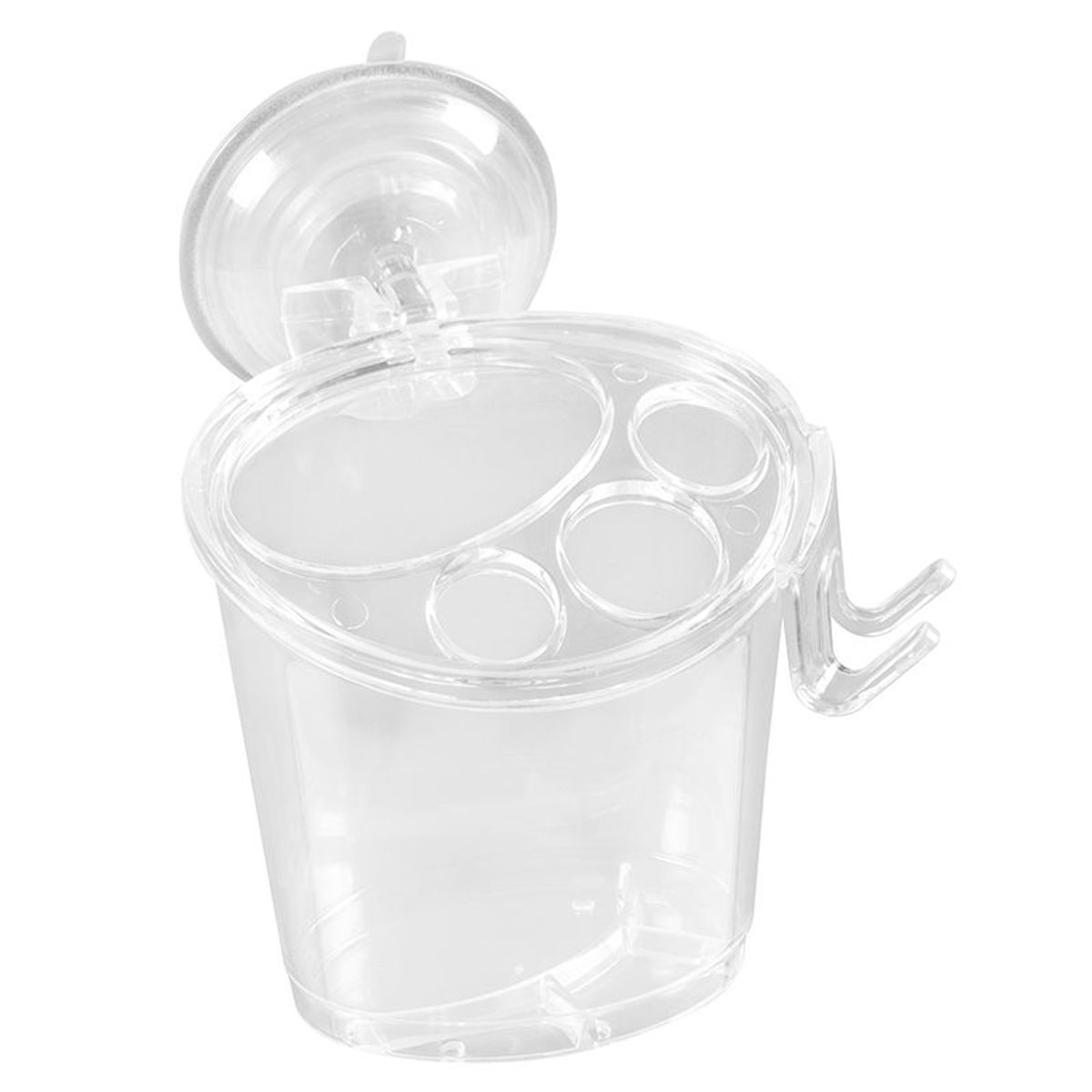 Porta Escova com Ventosa Cristal 14,5x5x22cm, marca Astra - Foto Principal