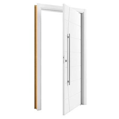 Kit Porta Pivotante Frisada Madeira Solida Freijo Acabado Reversvel 210x100x14cm Elegance