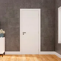 Porta Montada de Giro Frisada Madeira Solida MDP Branco UV Acabado Direita 215x78x14cm Bella
